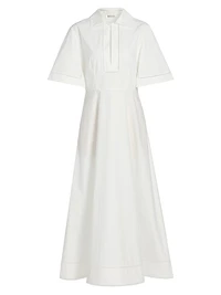 Ladder Embroidered Poplin Dress