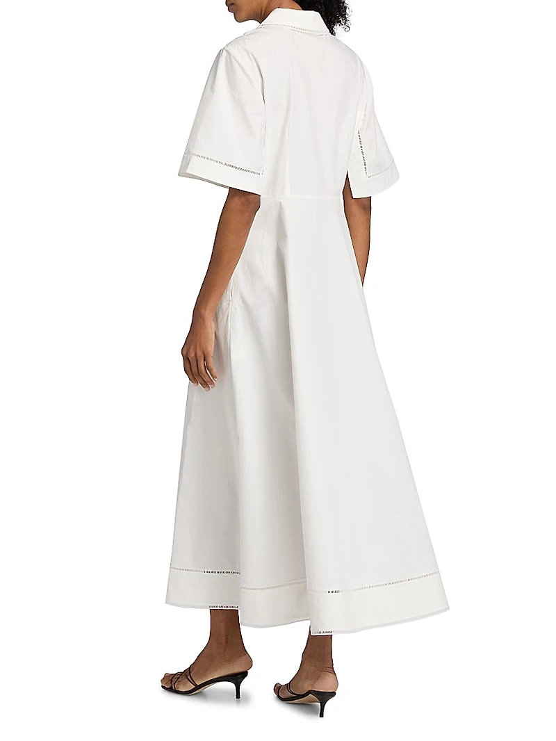Ladder Embroidered Poplin Dress