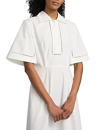 Ladder Embroidered Poplin Dress
