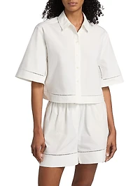 Ladder Embroidered Poplin Shirt