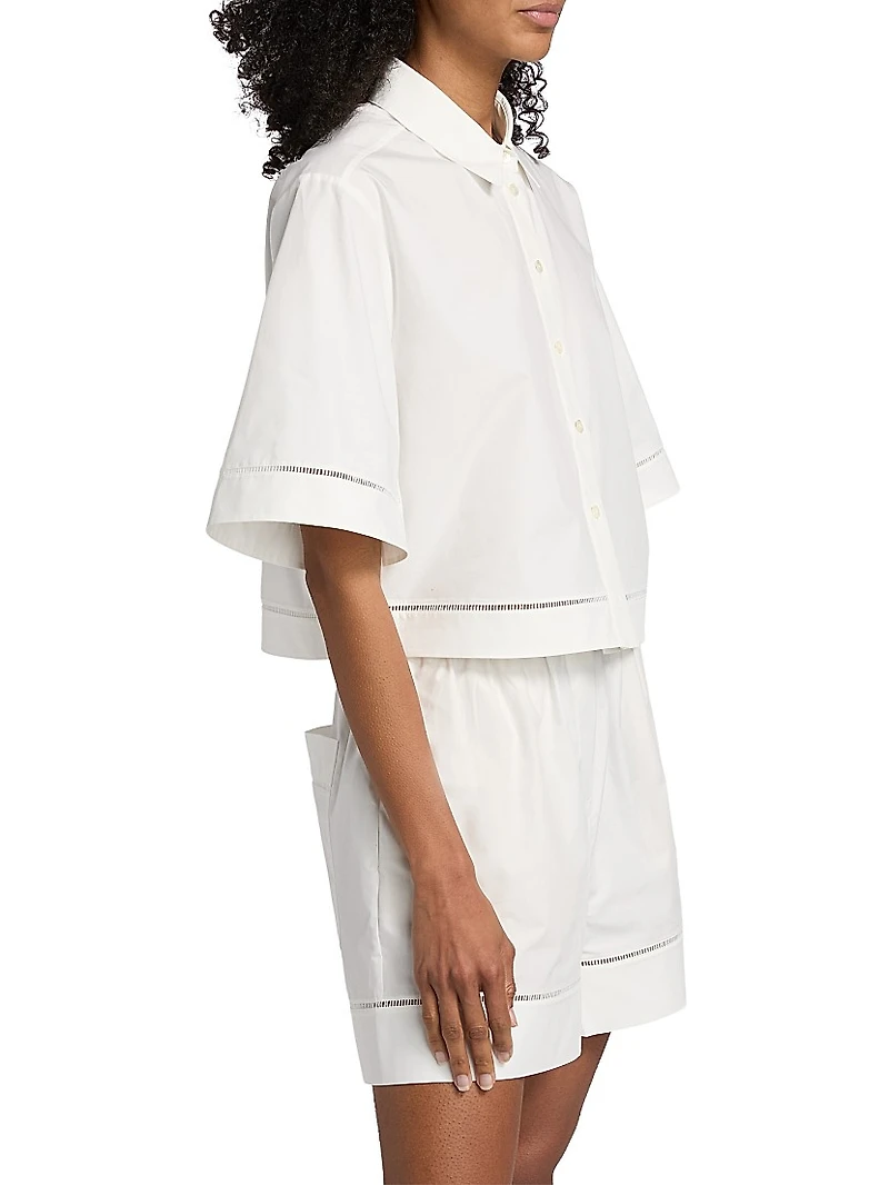 Ladder Embroidered Poplin Shirt