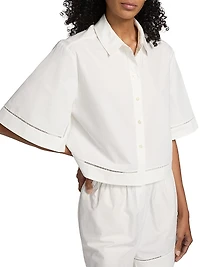 Ladder Embroidered Poplin Shirt