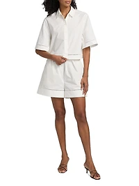 Ladder Embroidered Poplin Shirt