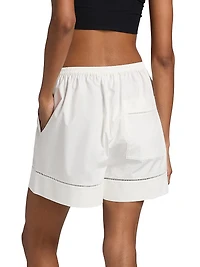 Ladder Embroidered Poplin Shorts