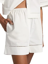 Ladder Embroidered Poplin Shorts