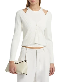 Lonnie Rib-Knit Layered Cardigan