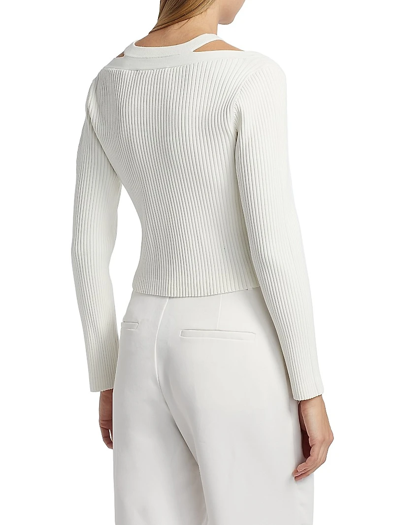 Lonnie Rib-Knit Layered Cardigan