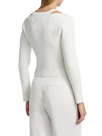 Lonnie Rib-Knit Layered Cardigan