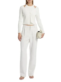 Lonnie Rib-Knit Layered Cardigan
