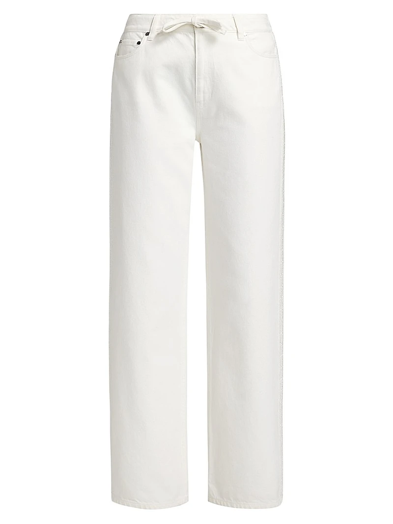 Dunn Crochet-Trim Wide-Leg Jeans