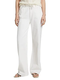 Dunn Crochet-Trim Wide-Leg Jeans