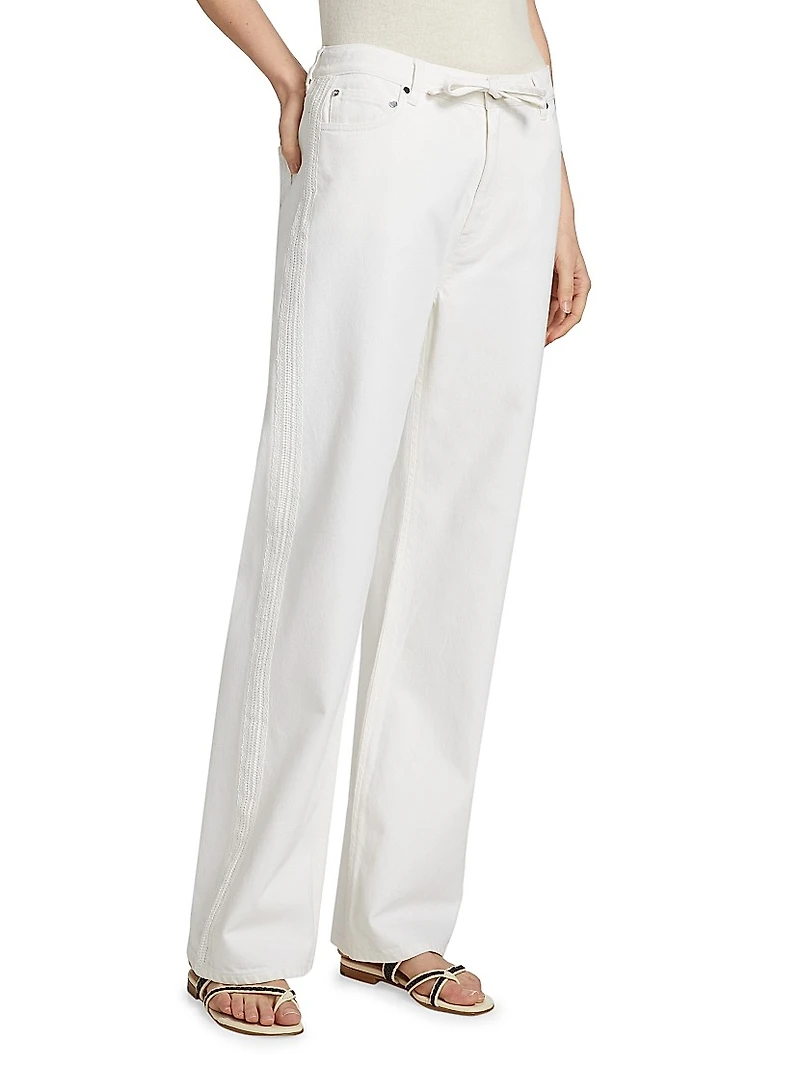 Dunn Crochet-Trim Wide-Leg Jeans