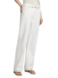 Dunn Crochet-Trim Wide-Leg Jeans