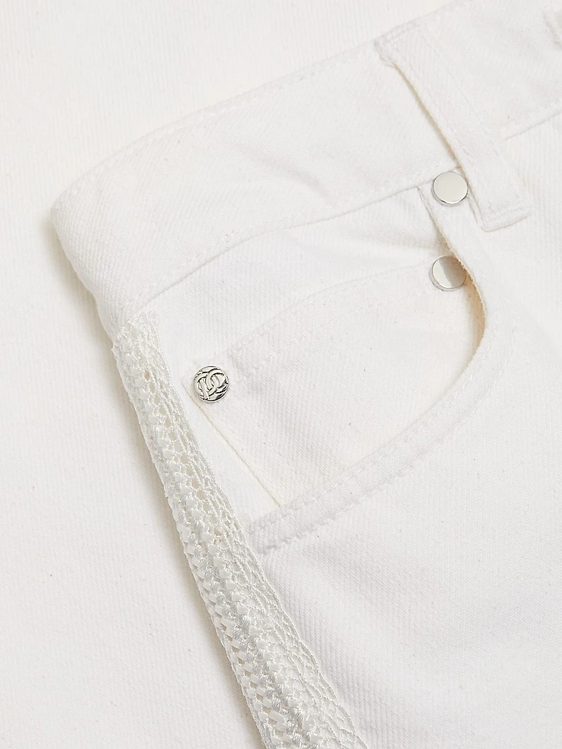 Dunn Crochet-Trim Wide-Leg Jeans