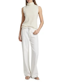 Dunn Crochet-Trim Wide-Leg Jeans