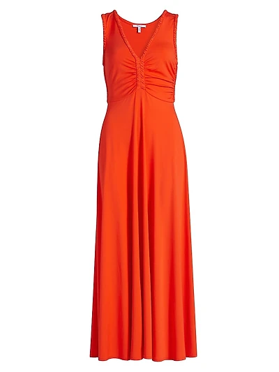 Misha Ruched Jersey Midi-Dress