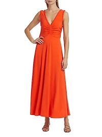 Misha Ruched Jersey Midi-Dress