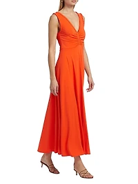 Misha Ruched Jersey Midi-Dress