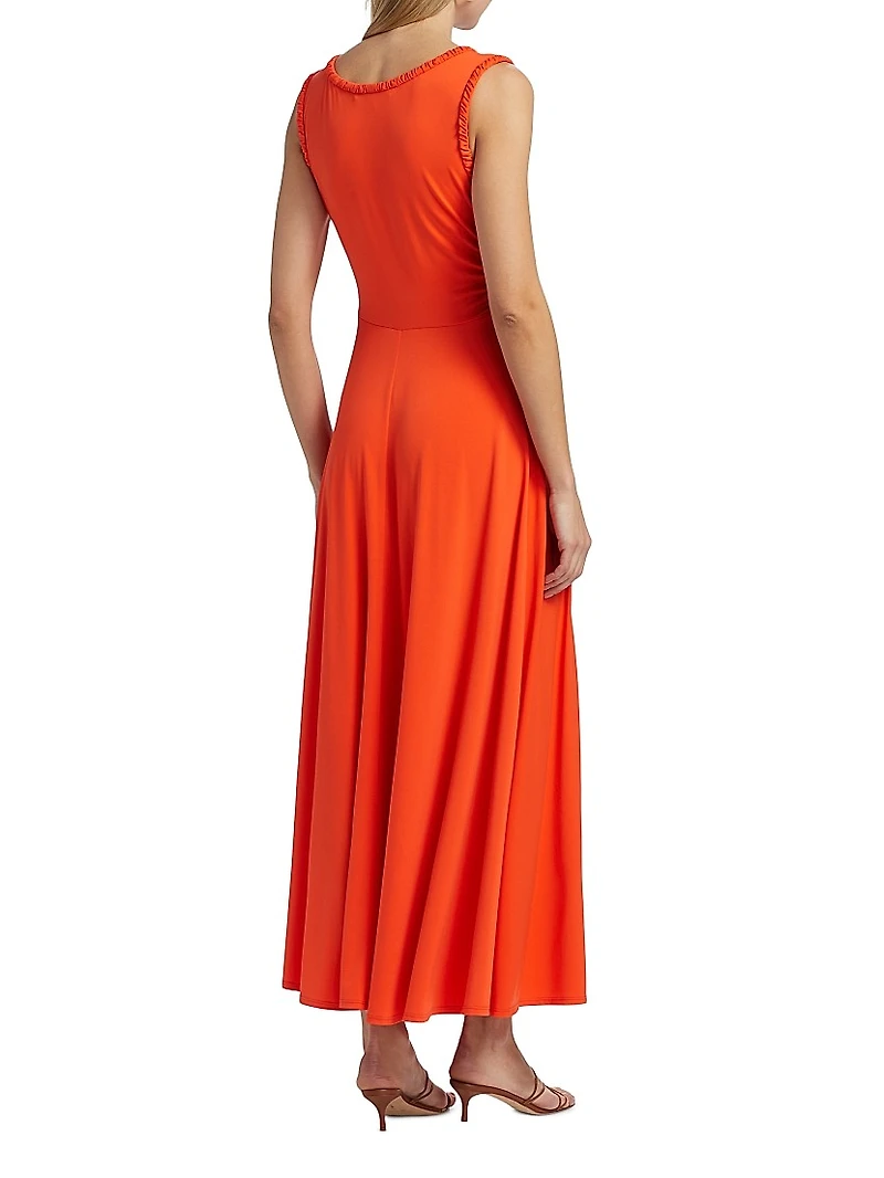 Misha Ruched Jersey Midi-Dress