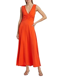 Misha Ruched Jersey Midi-Dress