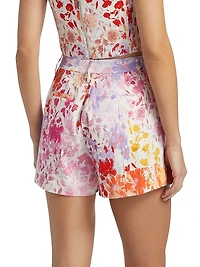 Freja Floral Stretch-Linen Shorts