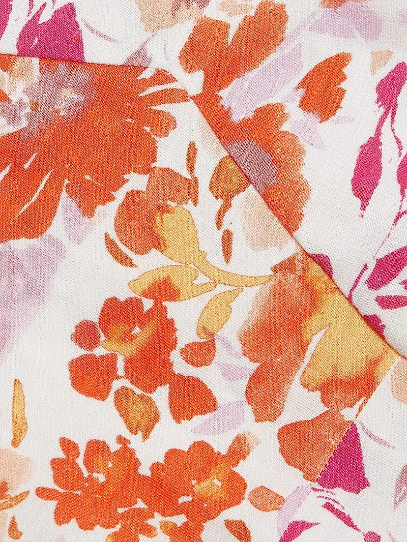 Margo Floral Stretch-Linen Crop Top