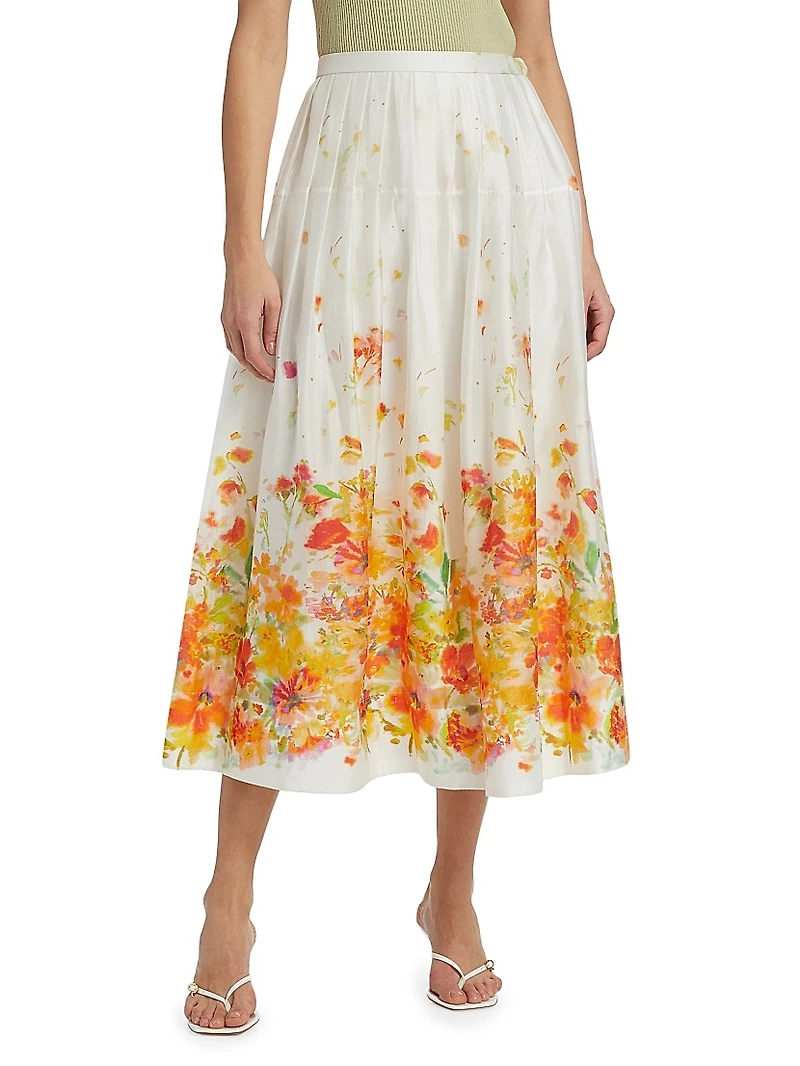 Alexia Floral Organza Midi-Skirt