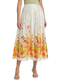 Alexia Floral Organza Midi-Skirt