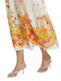Alexia Floral Organza Midi-Skirt