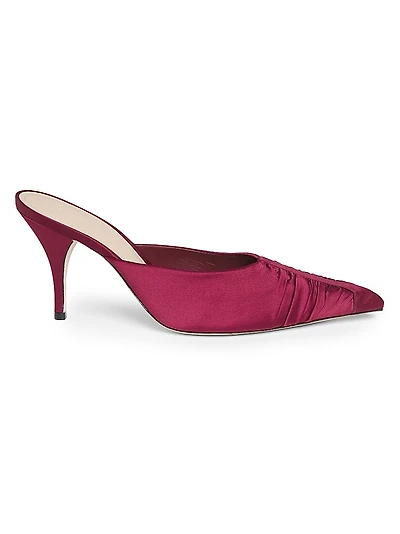 85MM Ruched Satin Mules