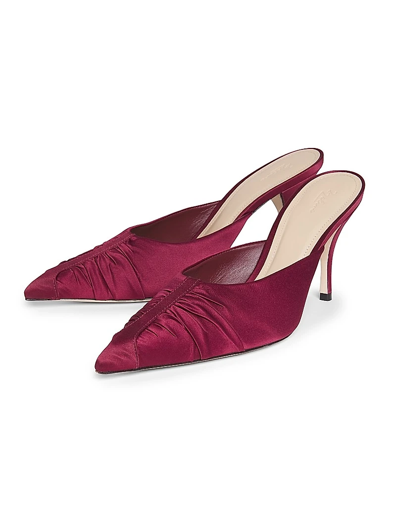 85MM Ruched Satin Mules