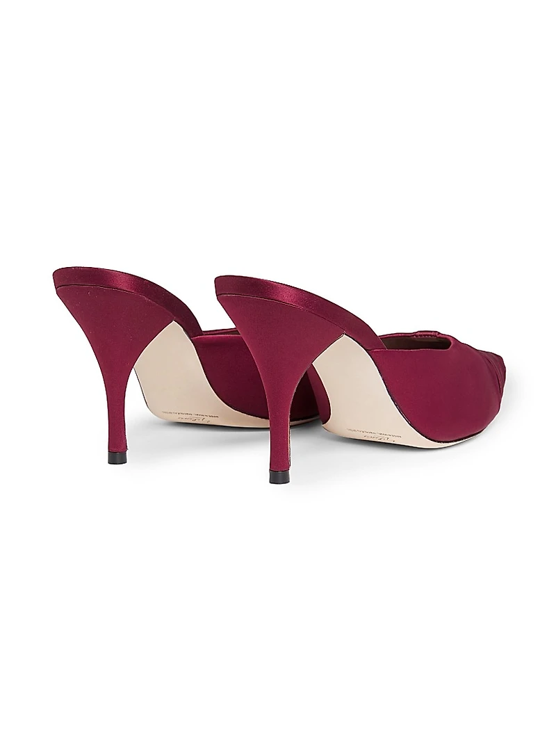85MM Ruched Satin Mules
