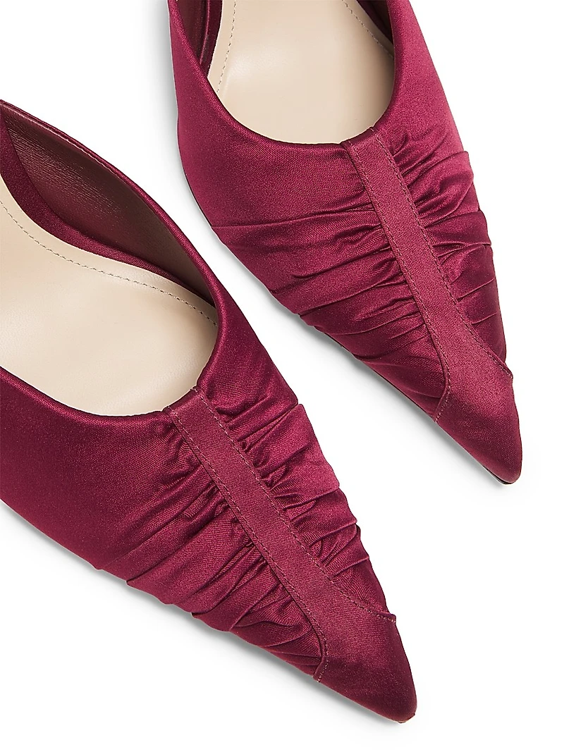85MM Ruched Satin Mules