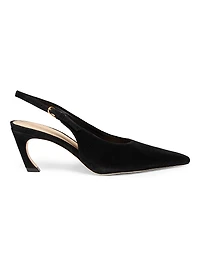 65MM Suede Curved-Heel Pumps