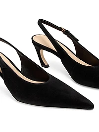 65MM Suede Curved-Heel Pumps