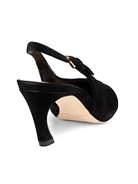 65MM Suede Curved-Heel Pumps