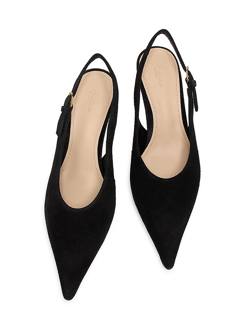65MM Suede Curved-Heel Pumps