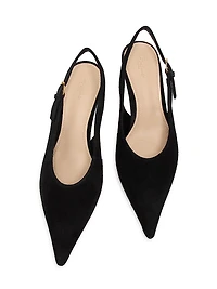 65MM Suede Curved-Heel Pumps