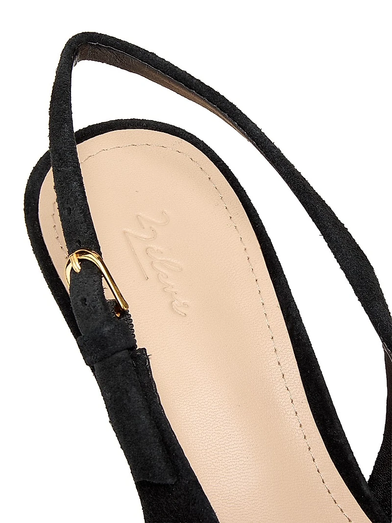 65MM Suede Curved-Heel Pumps