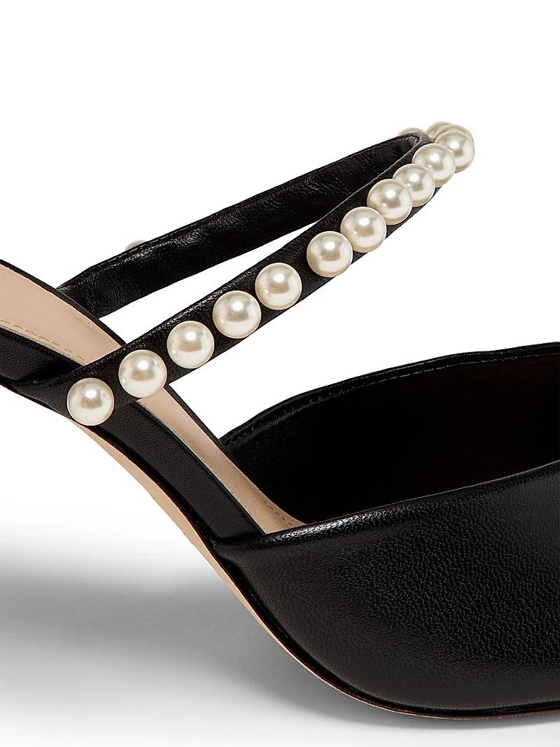 85MM Embellished Leather Mules