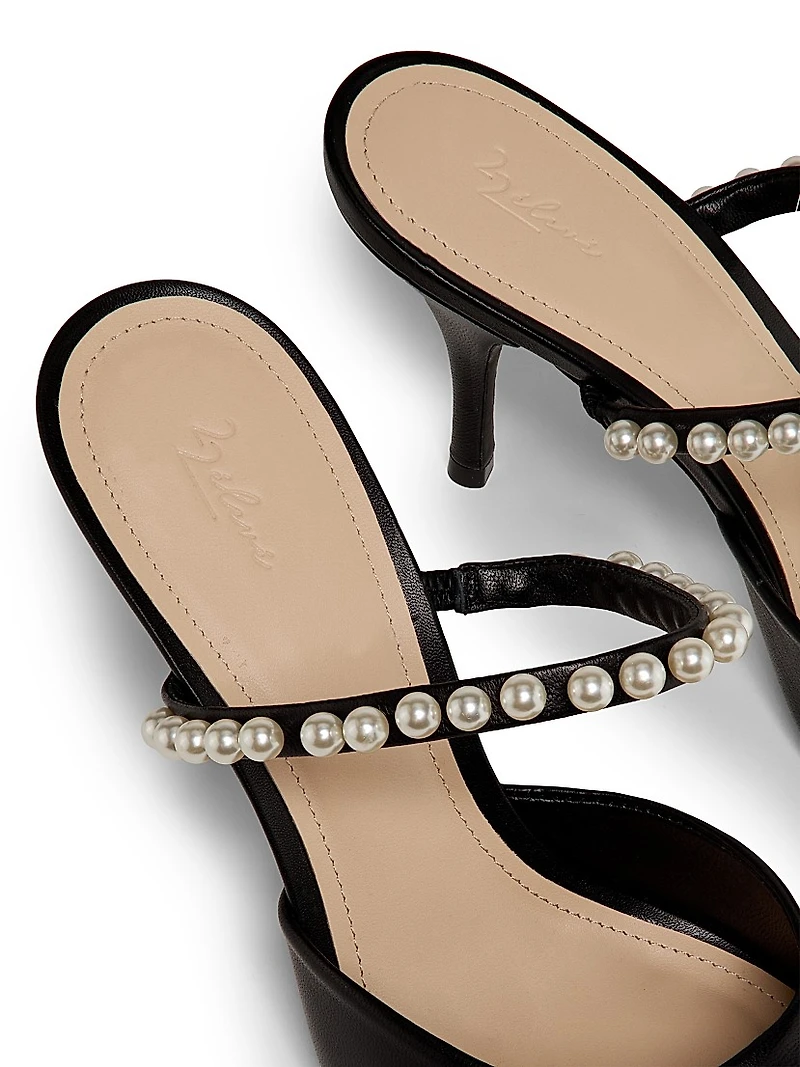 85MM Embellished Leather Mules