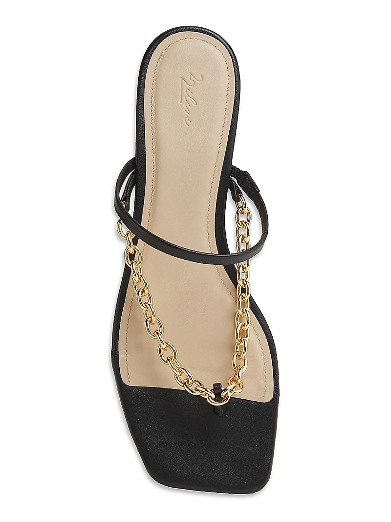 Chain-Detailed Leather Sandals