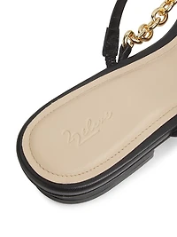 Chain-Detailed Leather Sandals