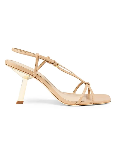 75MM Leather T-Strap Sandals