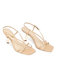 75MM Leather T-Strap Sandals