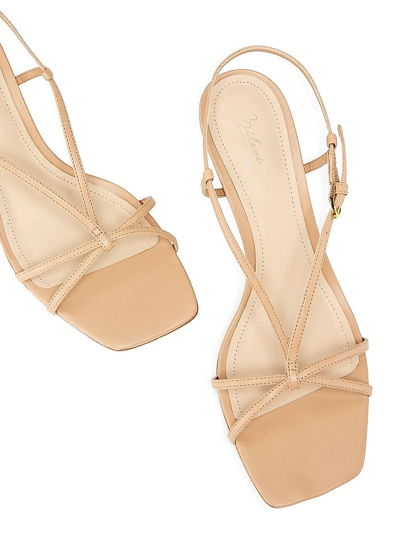 75MM Leather T-Strap Sandals