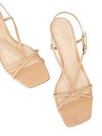 75MM Leather T-Strap Sandals