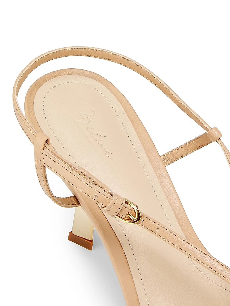 75MM Leather T-Strap Sandals