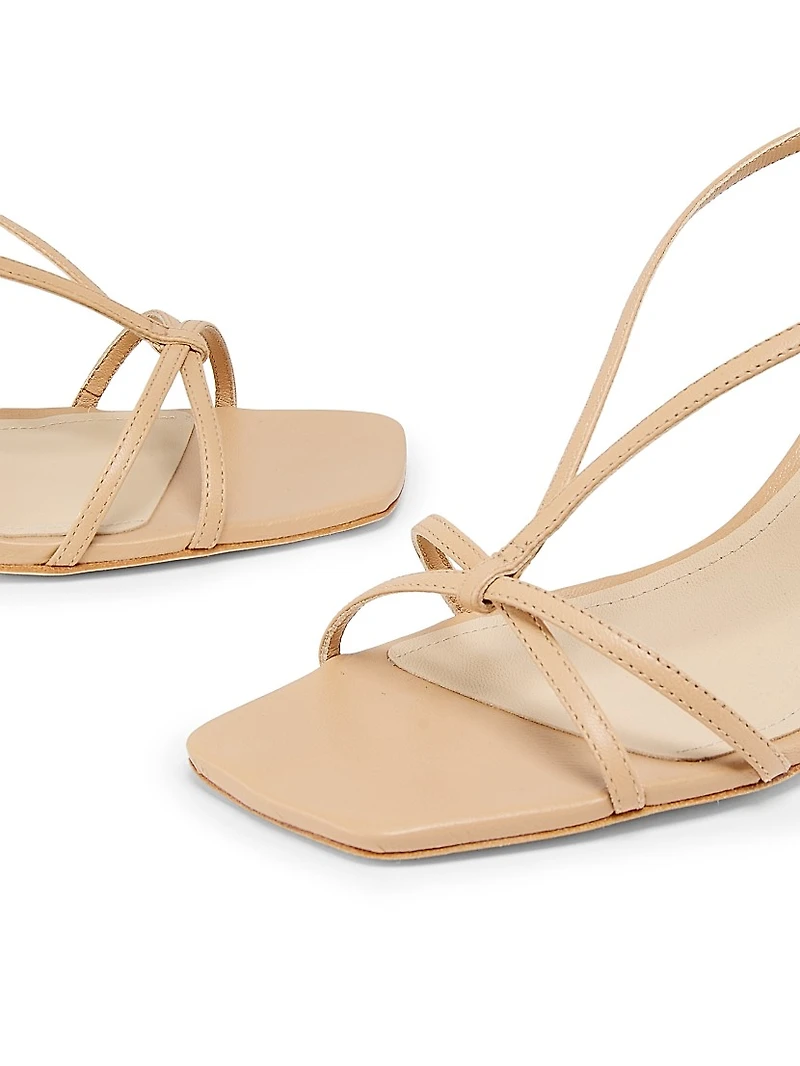 75MM Leather T-Strap Sandals