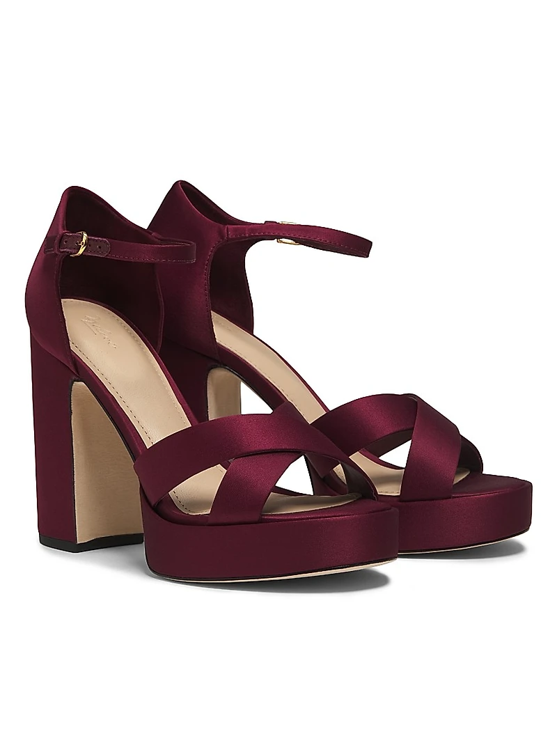 115MM Satin Platform Sandals